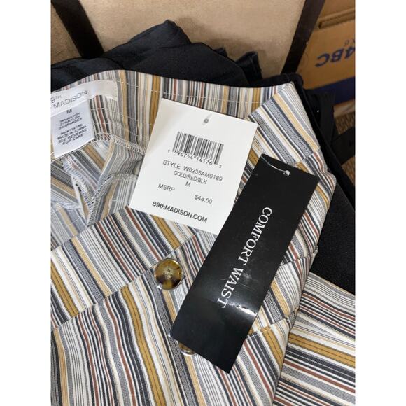 NWT Bermuda 89th + Madison $49 Striped Multi White Comfort Waist M Shorts - Picture 6 of 8